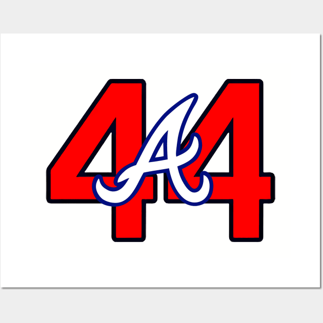 Hank Aaron Logo 44 Wall Art by Lazy Sunday